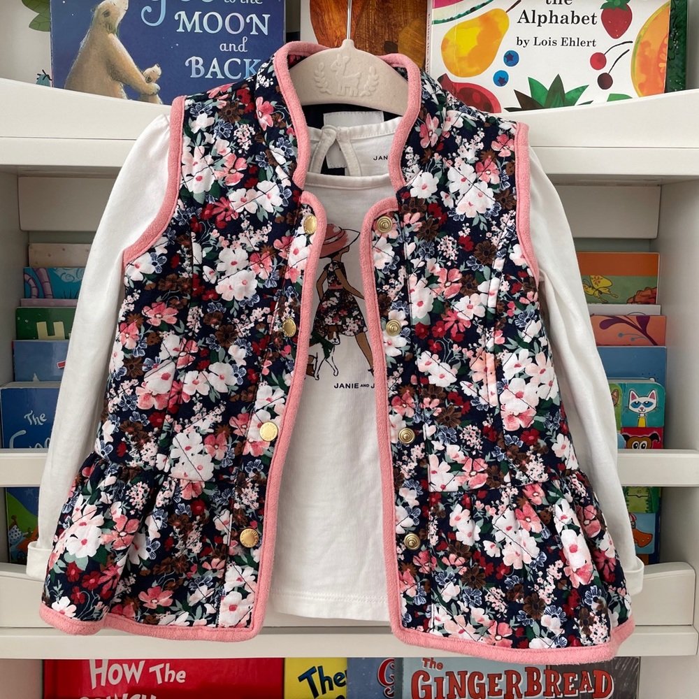 Janie and Jack Peplum Vest & Shirt Set 2T